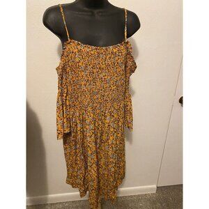 Magnolia Skye Sun Dress Womens Size Large Off The Shoulder Flowered Stretch